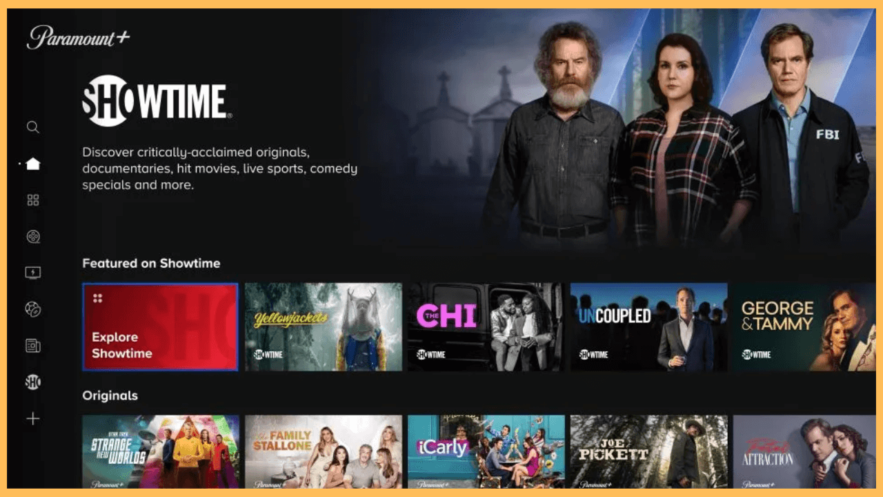 Showtime on Firestick - Home Page