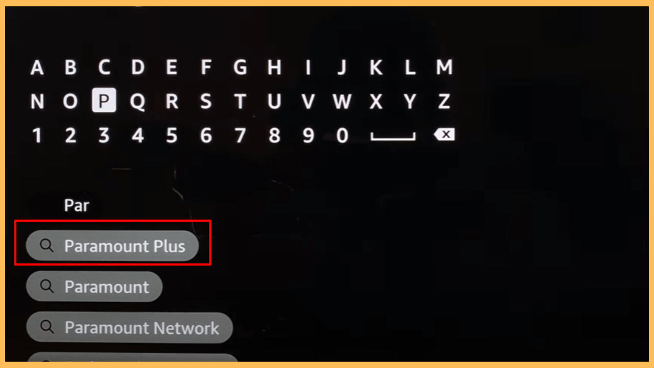 Showtime on Firestick - Search for Paramount+