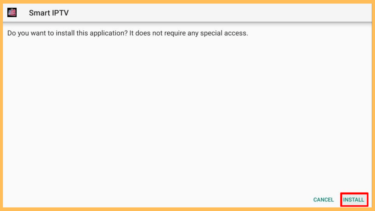 Smart IPTV on Firestick - Click on Install