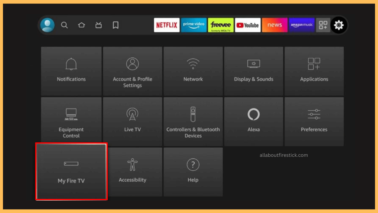 Smart IPTV on Firestick - Click on My Fire TV
