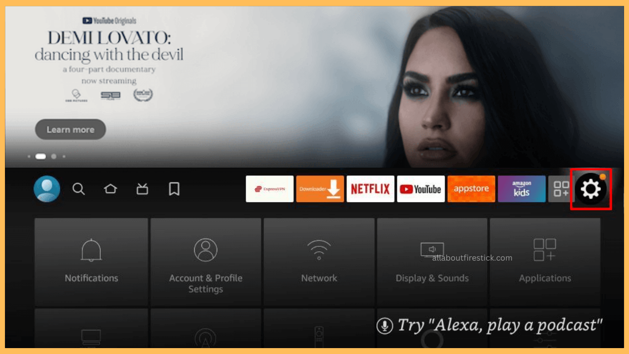 Select Settings icon