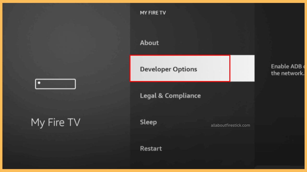 Select Developer Options