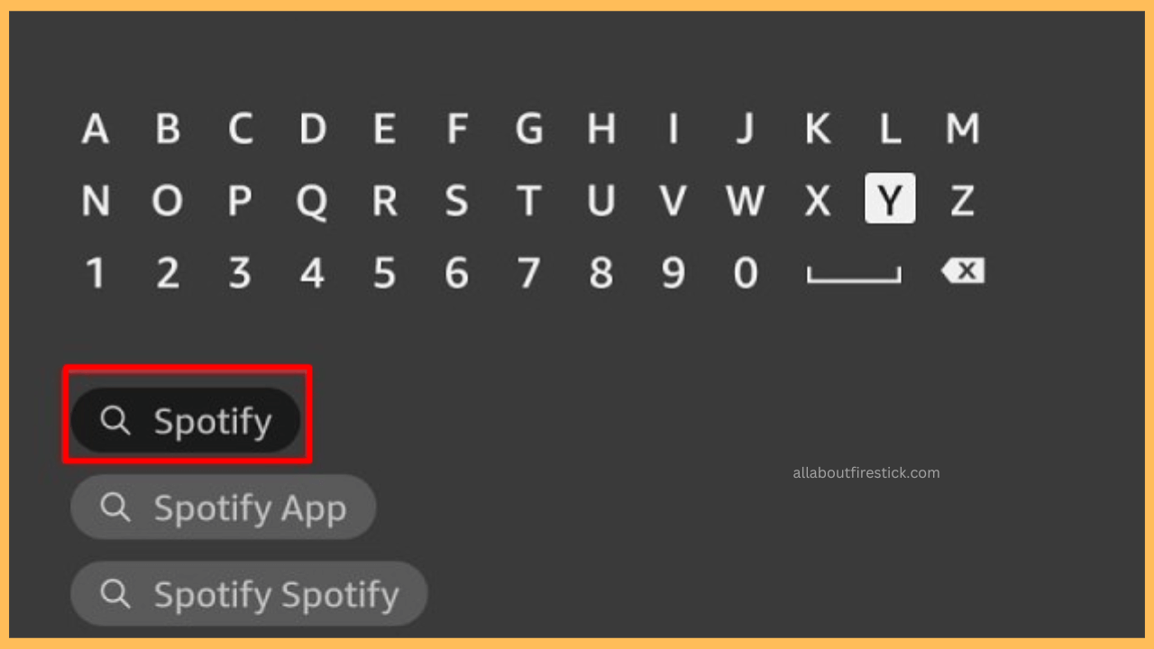 Spotify on Firestick - Search for Spotify