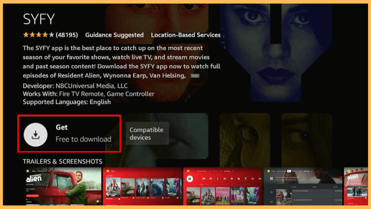 Syfy on Firestick - Select Get
