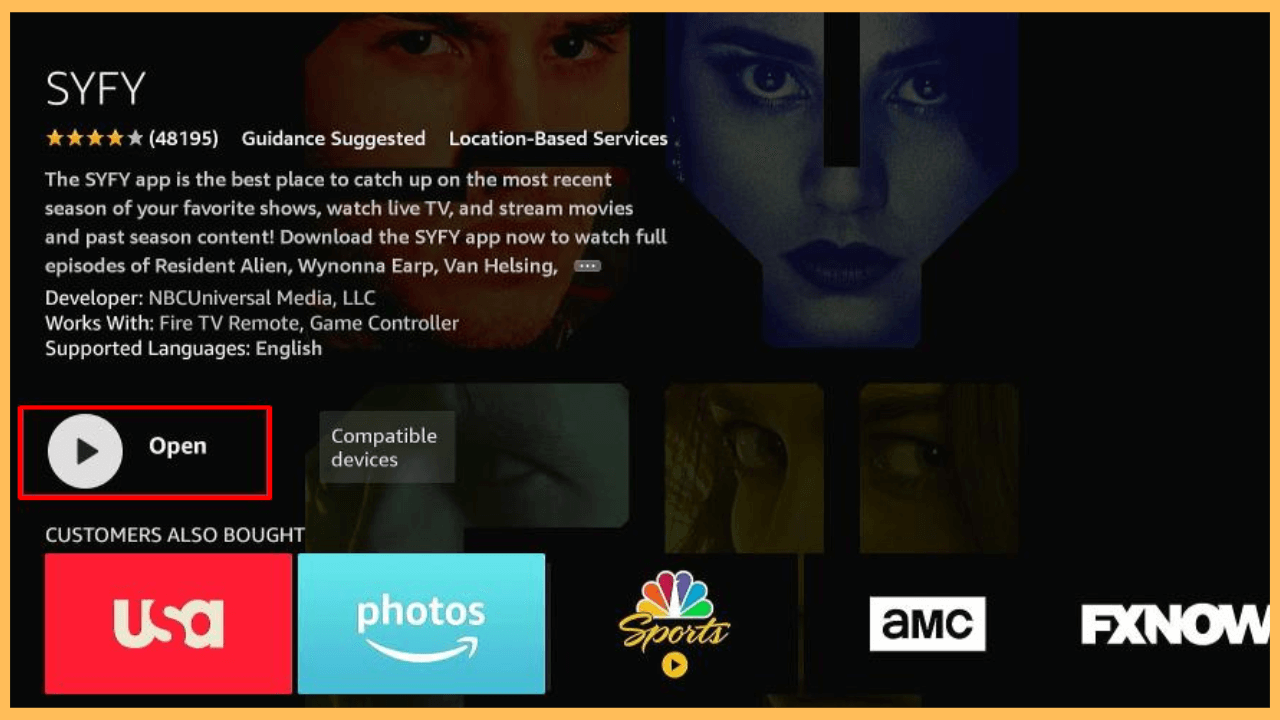 Syfy on Firestick - Select Open