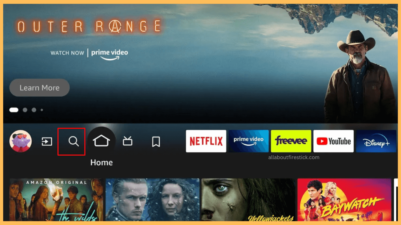 Typhoon TV on Firestick - Select the Find icon