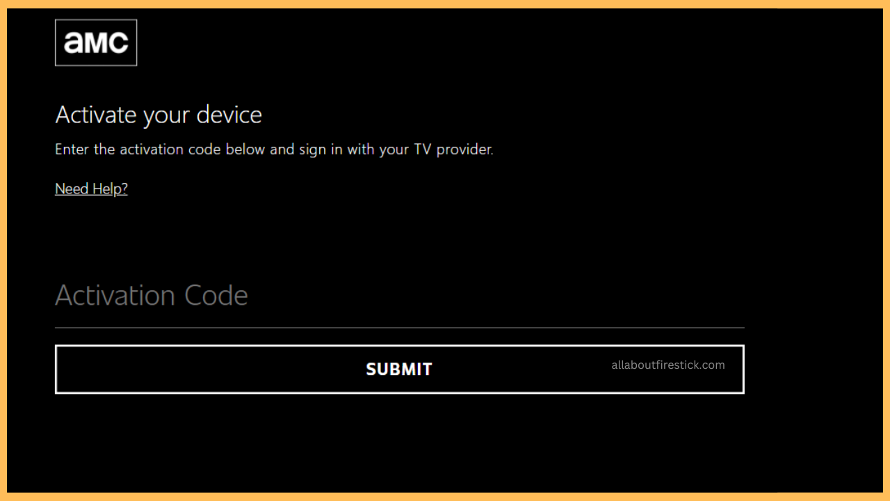 Enter AMC activation code and click on Submit