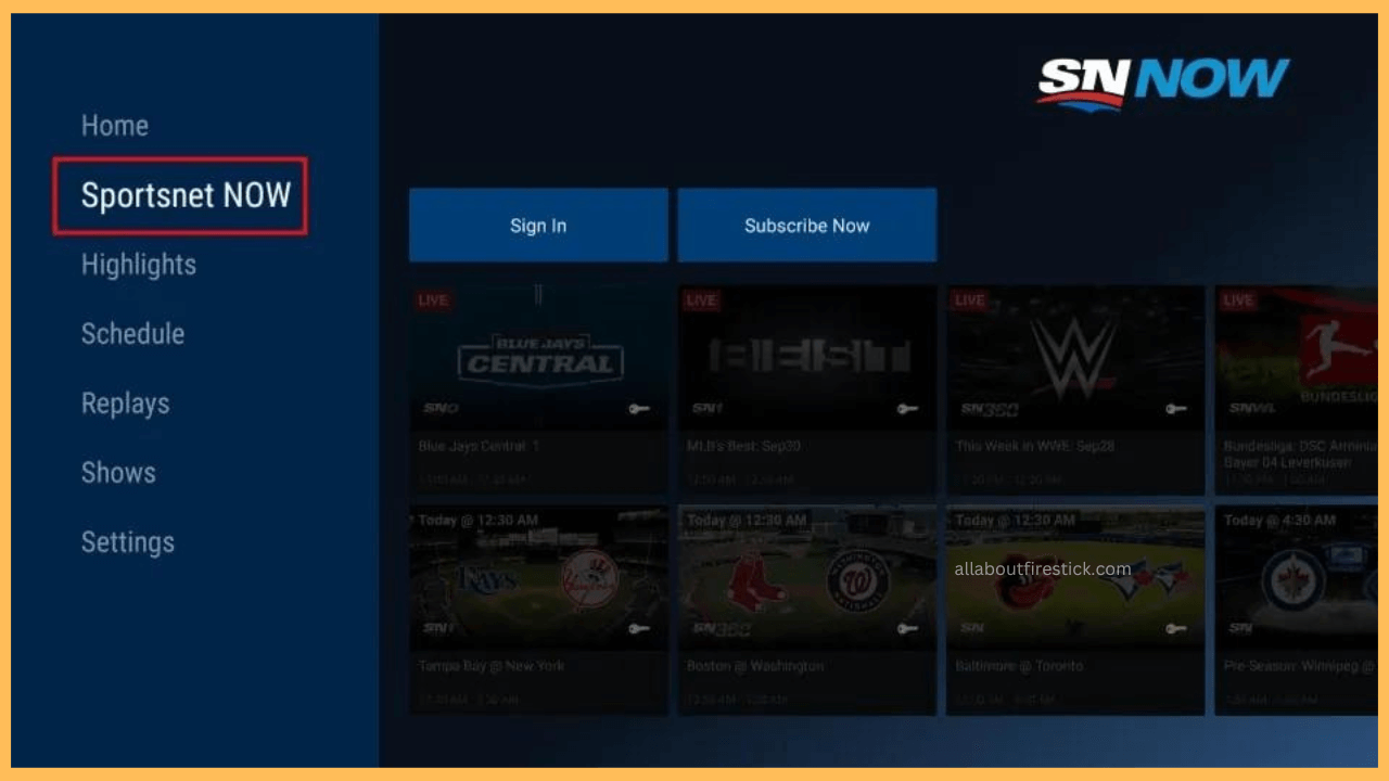 Select Sportsnet Now