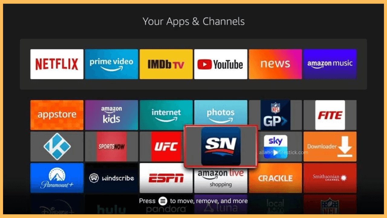 Open the Sportsnet Now app on Firestick