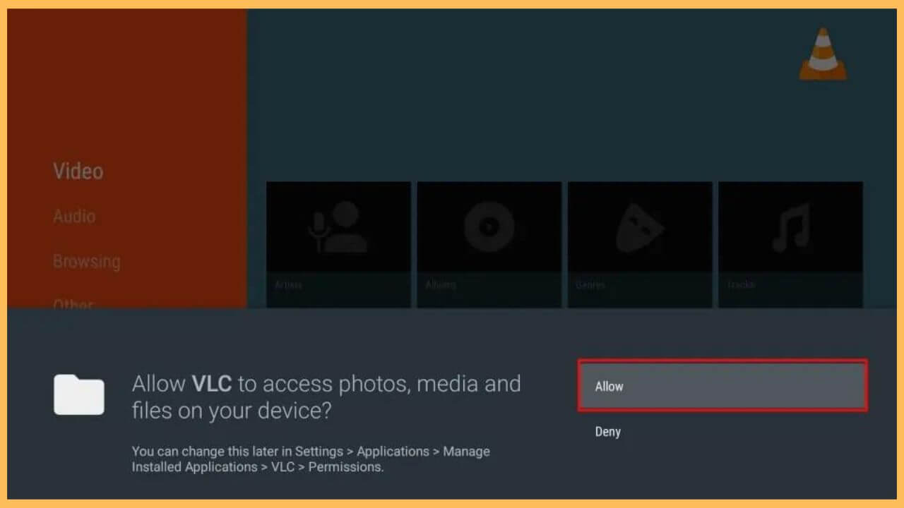 Choose Allow to Access VLC (1)