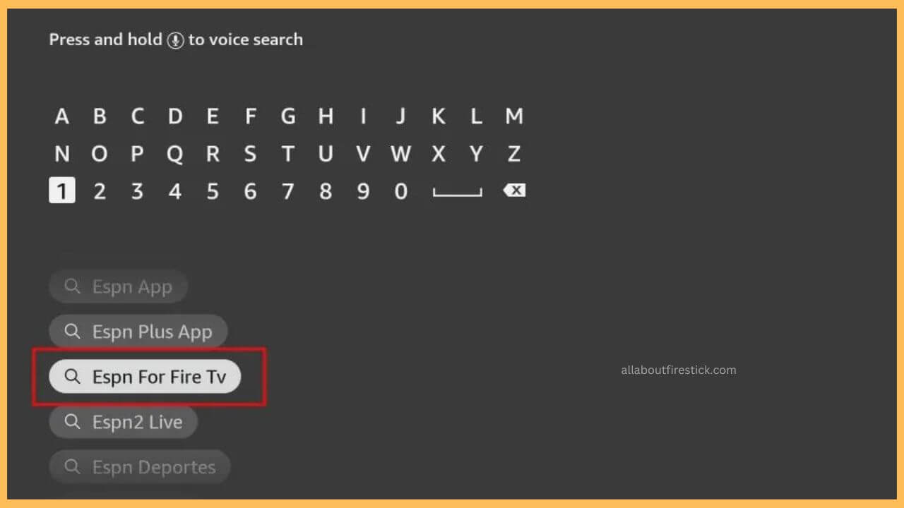 Choose ESPN on Firestick