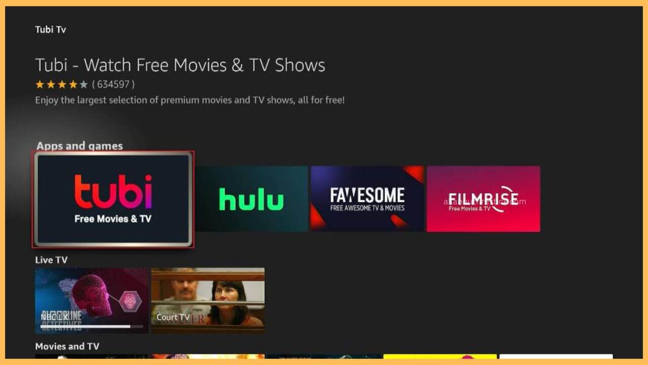 Choose Tubi TV on Firestick (2)