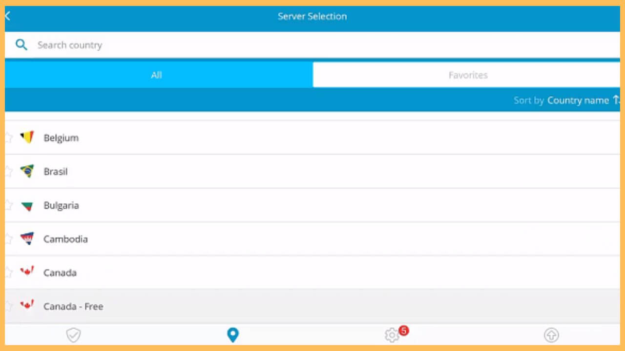 Choose the Coutry on VPN (1)