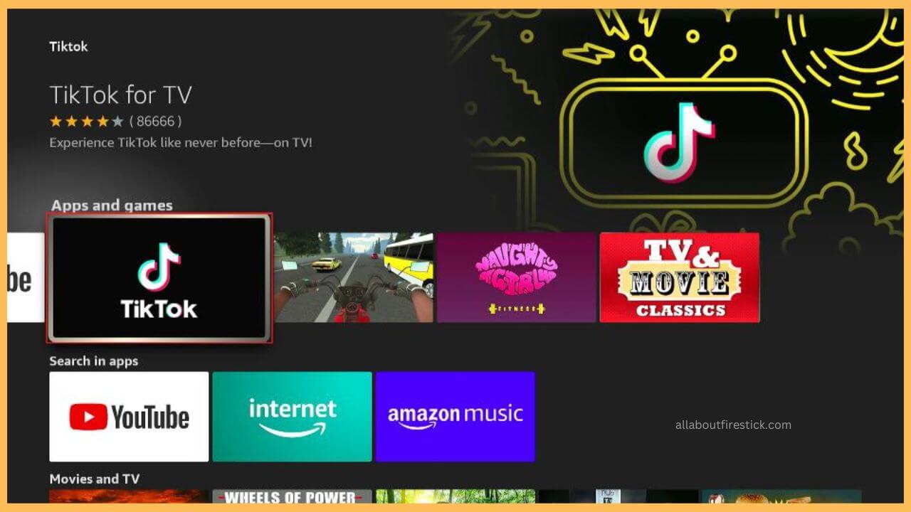 Choose the TikTok app