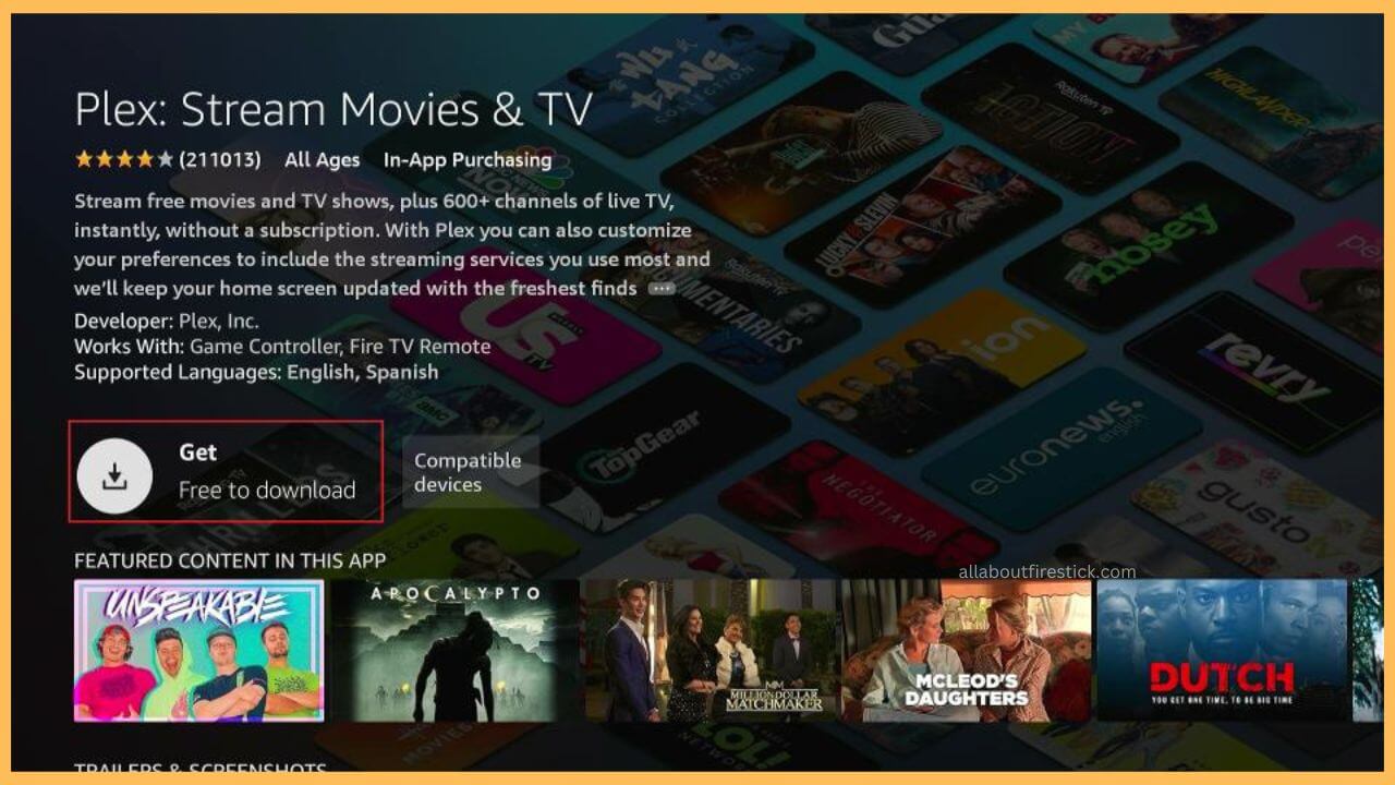 Click Get to Download Plex (1)