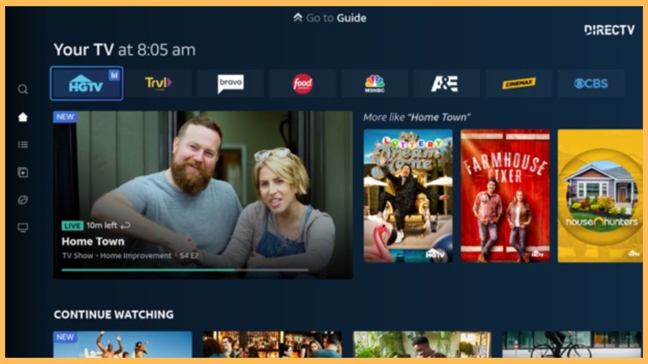 DirecTV Stream Home Page