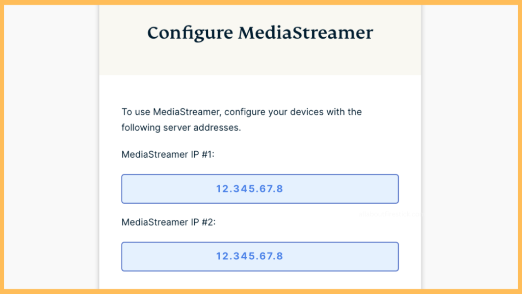 get the MediaStreamer IP address