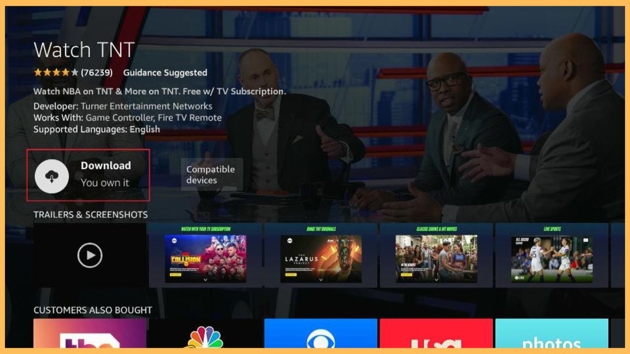 Hit Download Button on TNT
