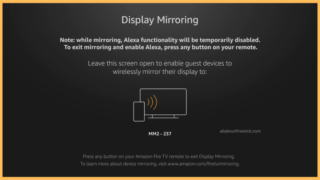 Enable Display Mirroring on Firestick