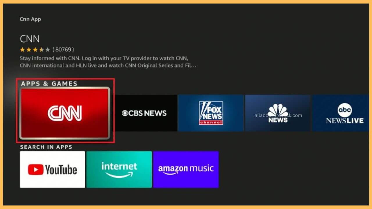Select CNN from Search Results (1)