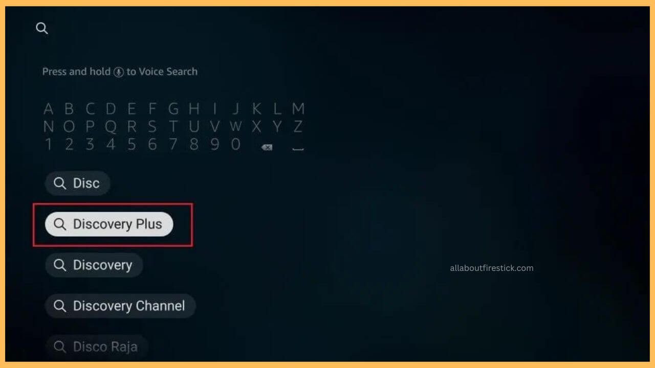 Select Discovery Plus on Firestick (1)