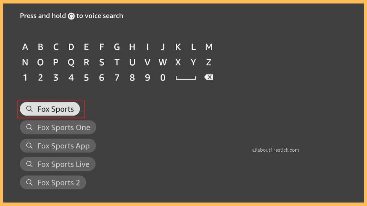 Select Fox Sports from Search Bar (1)