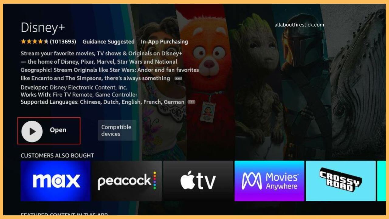 Select Open to Launch Disney+ (1)