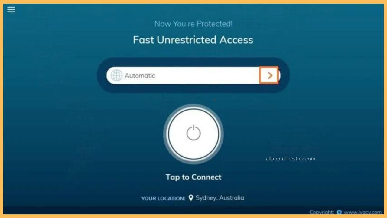 Tap on the VPN Server