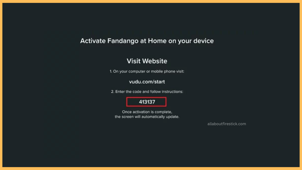 Get Vudu activation code on Firestick