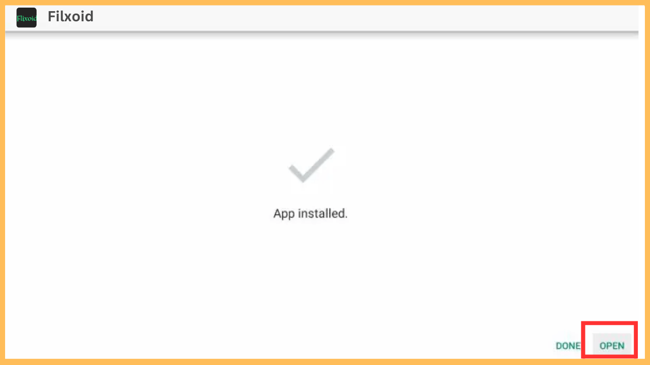 Flixoid APK on Firestick - Select Open