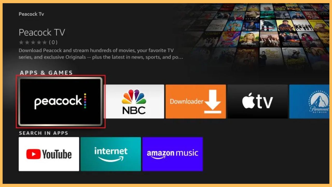 Choose the Peacock TV app