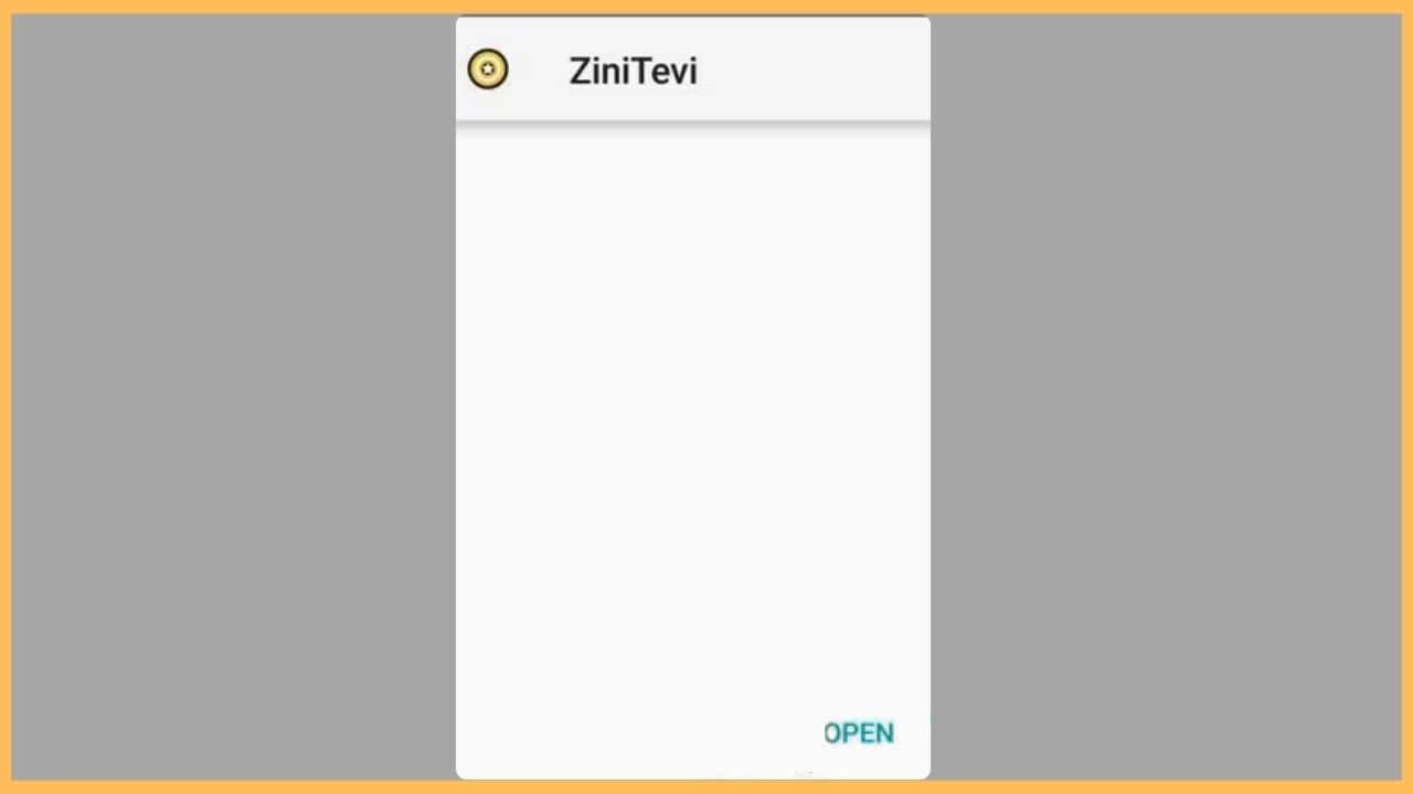 Click Open to access ZiniTevi on Firestick