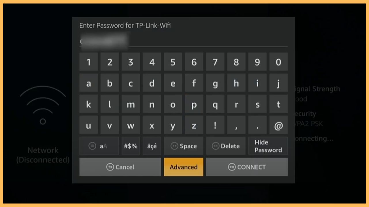 Enter the WiFi Password