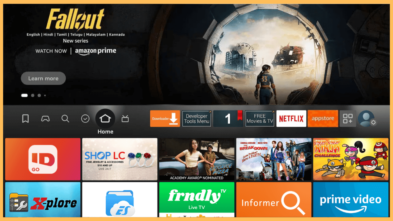 HDTV Ultimate on Firestick - Home Screen
