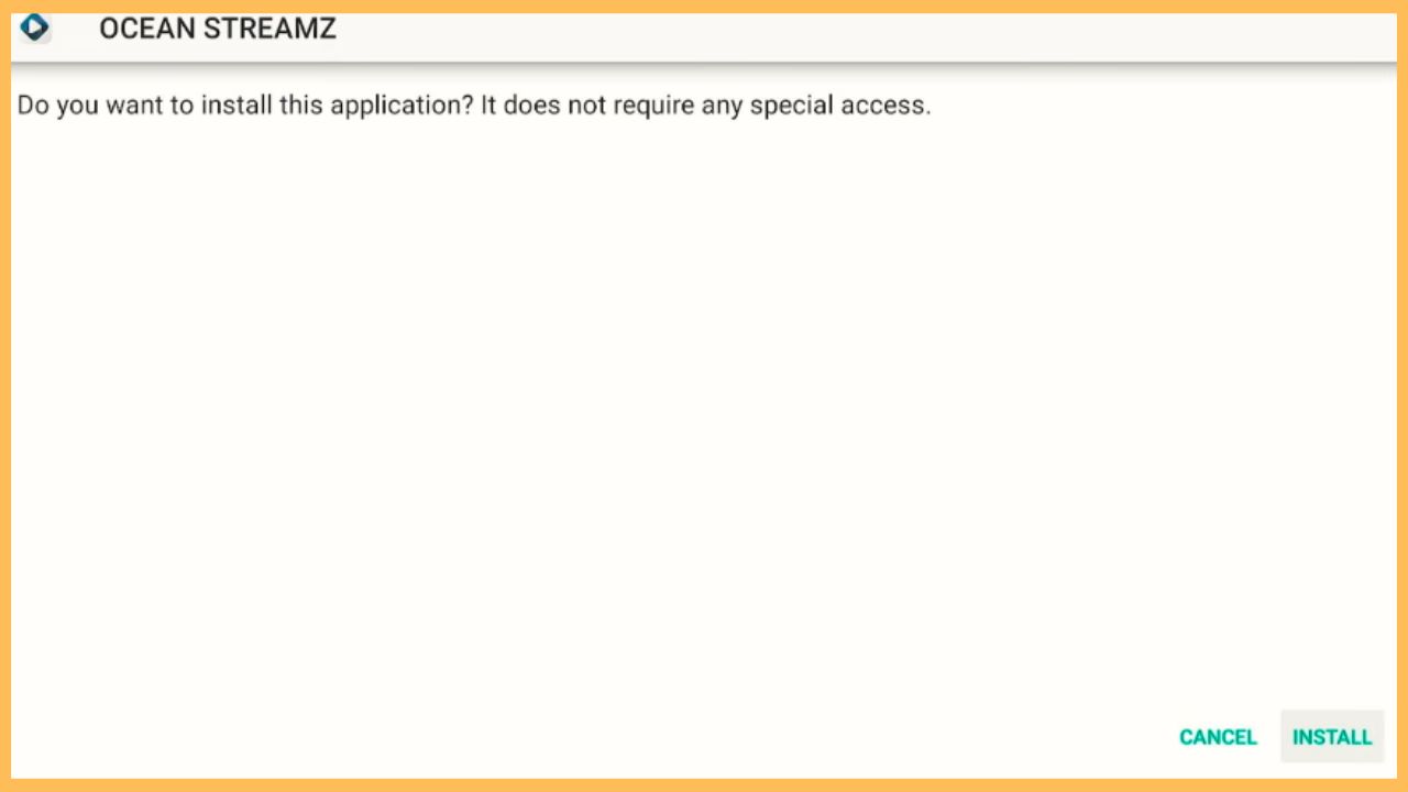 Hit Install to get Ocean Streamz on Firestick