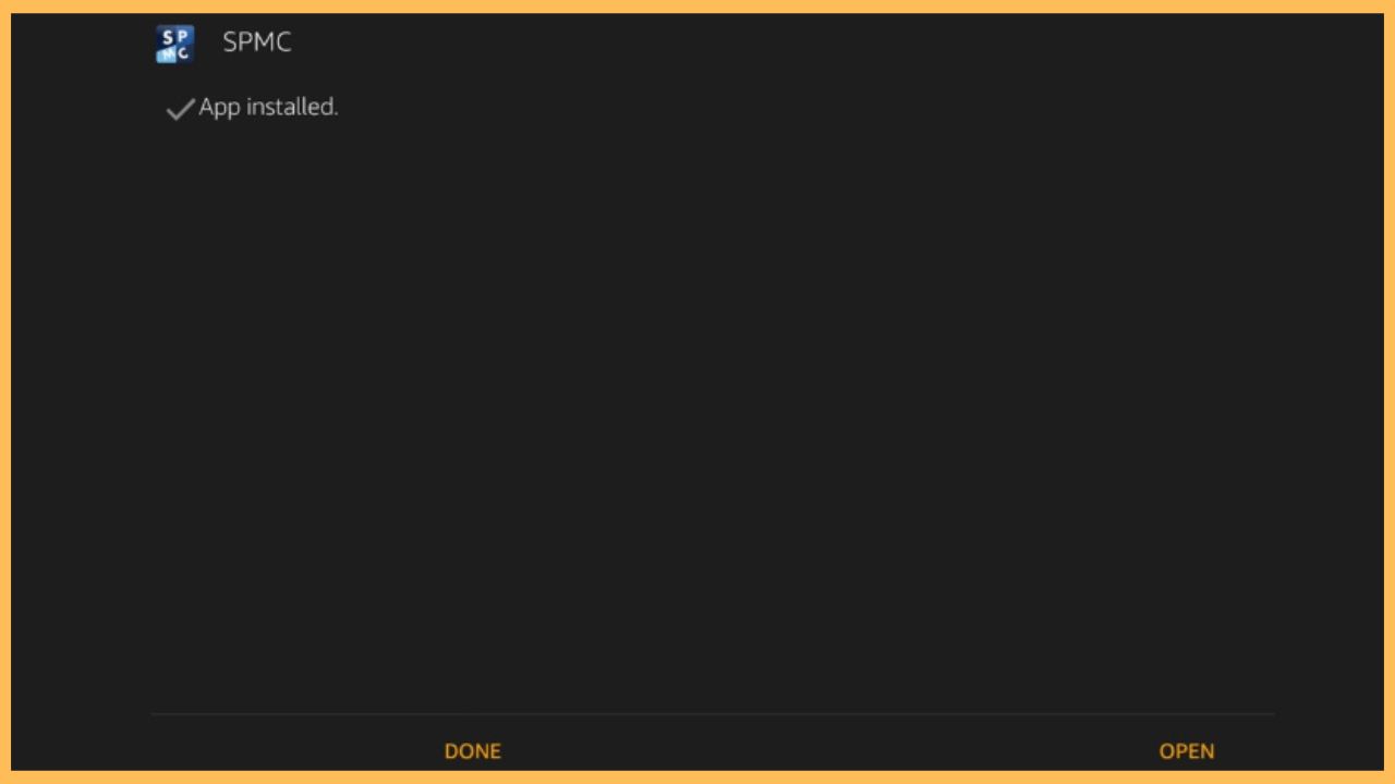 Hit Open to get SPMC on Firestick