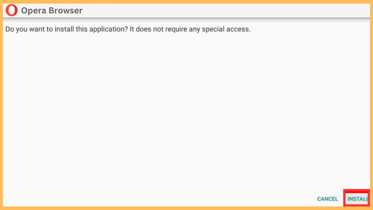 Opera VPN on Firestick - Select Install