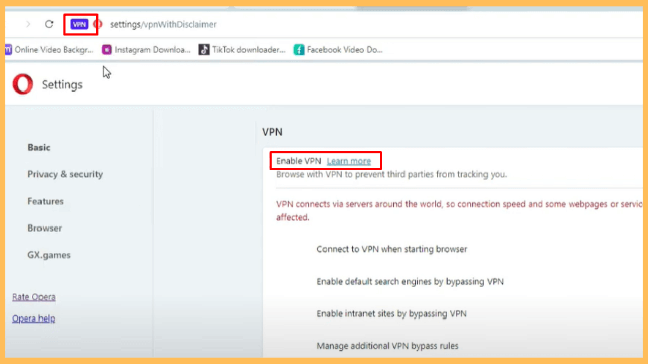 Opera VPN on Firestick -Select VPN