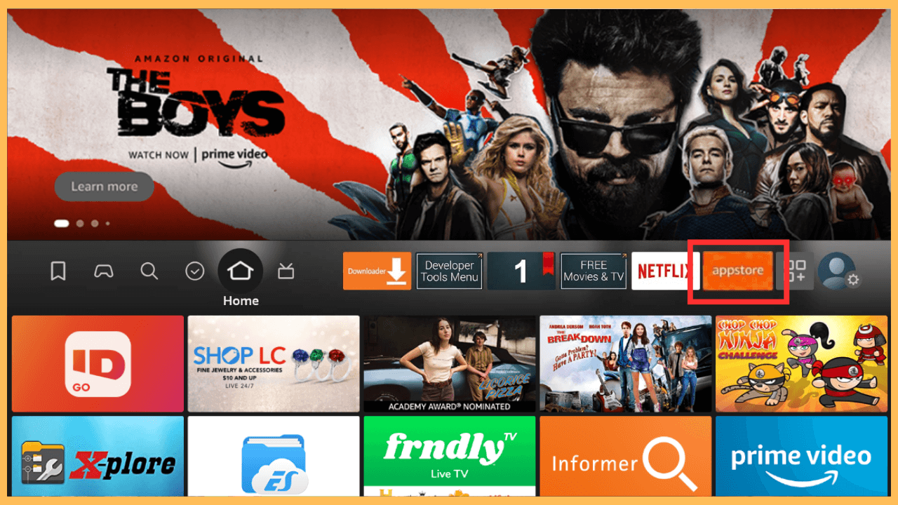Oreo TV on Firestick - Select Appstore