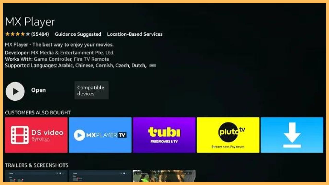 Tap on Open to launch MX Player