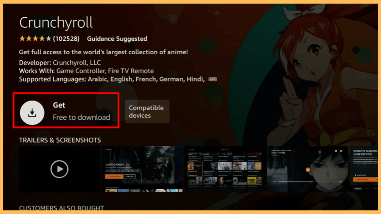VRV on Firestick - Select Get
