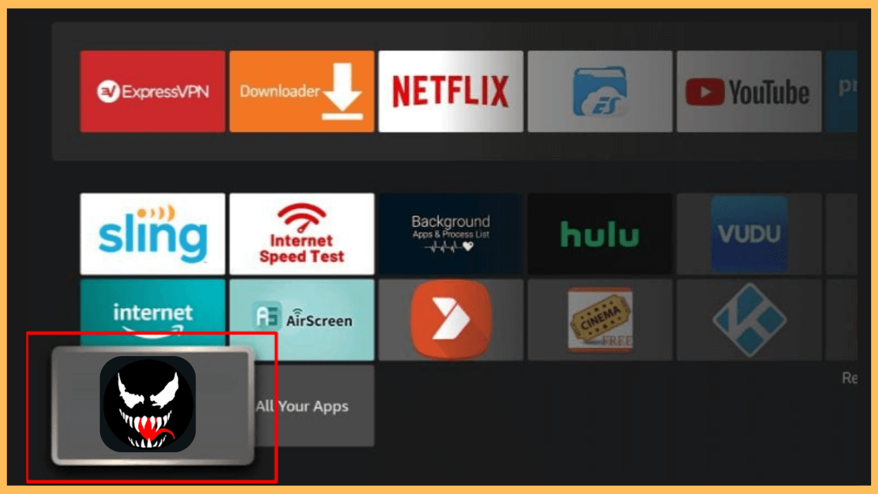 Launch the Venom IPTV app on Firestick