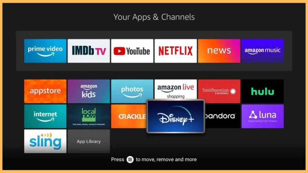 Your Apps and Channels section on Firestick