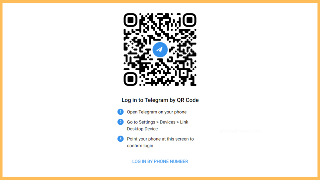 Scan the QR code and login to your Telegram account