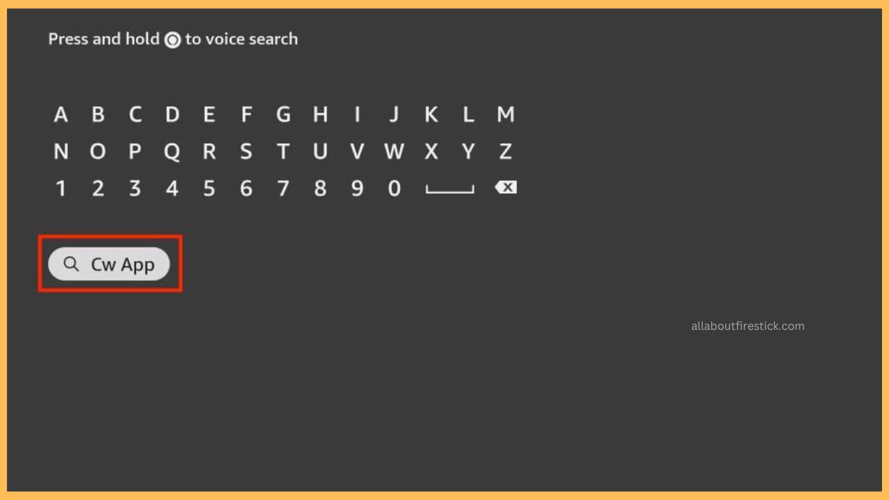 Search CW on Firestick
