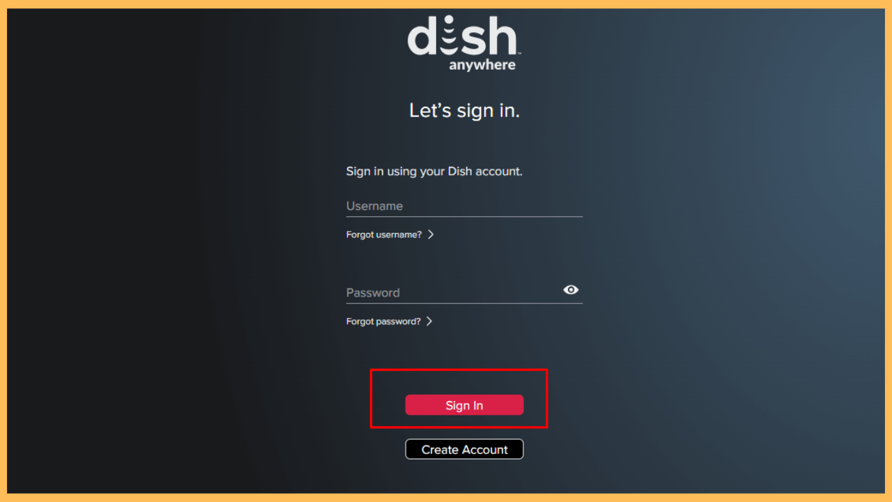 Dish Network on Firestick - Select Sign In