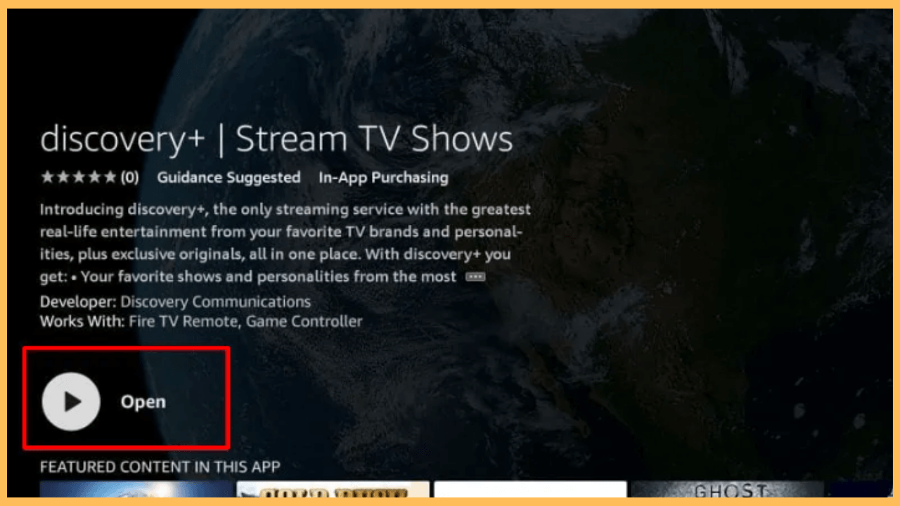 Eurosport on Firestick - Select Open