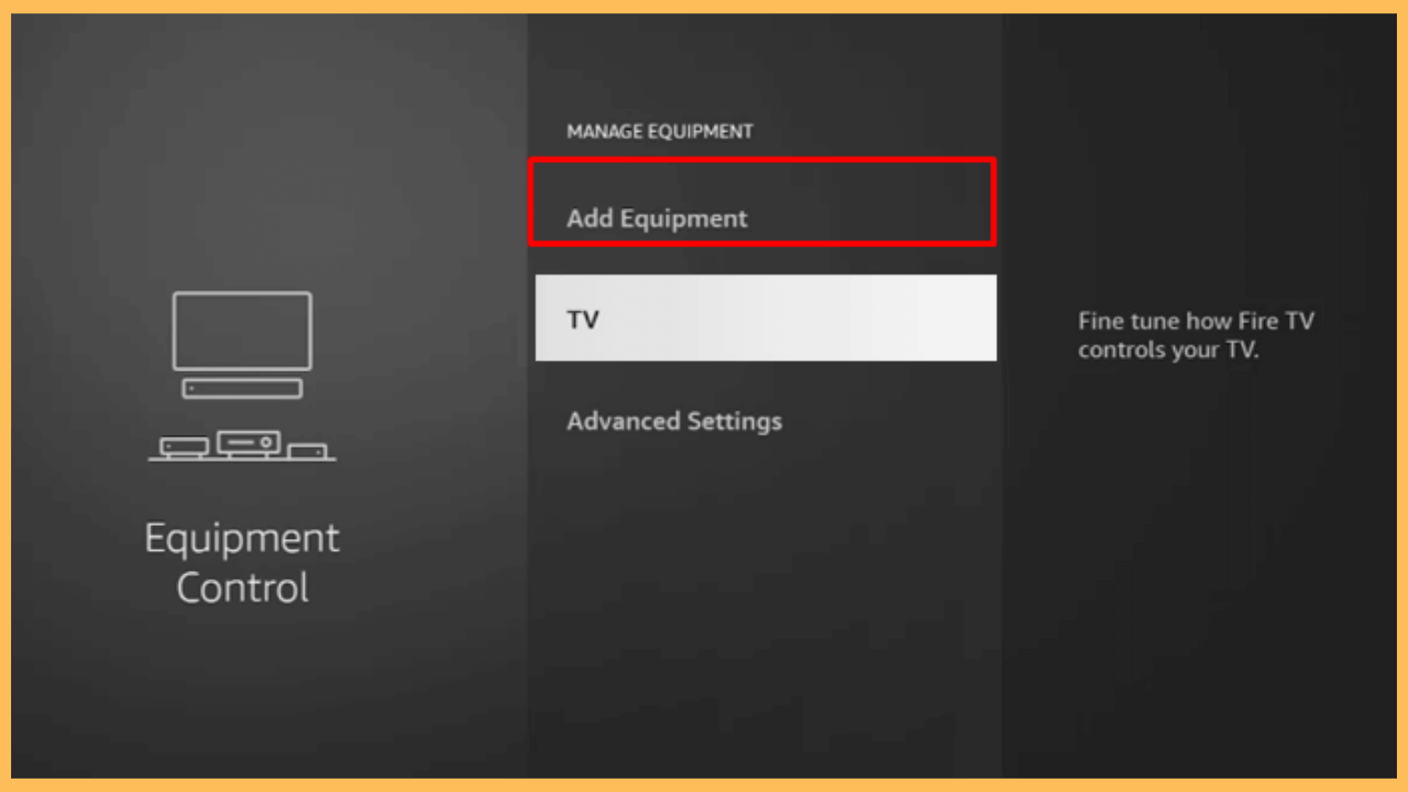 Select Add Equipment