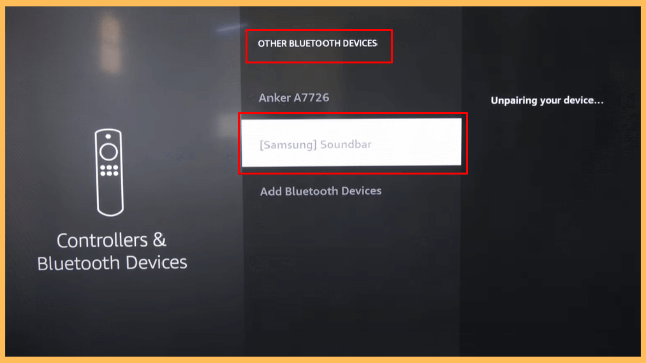 Firestick Remote Volume Not Working - Unpair the Bluetooth devices