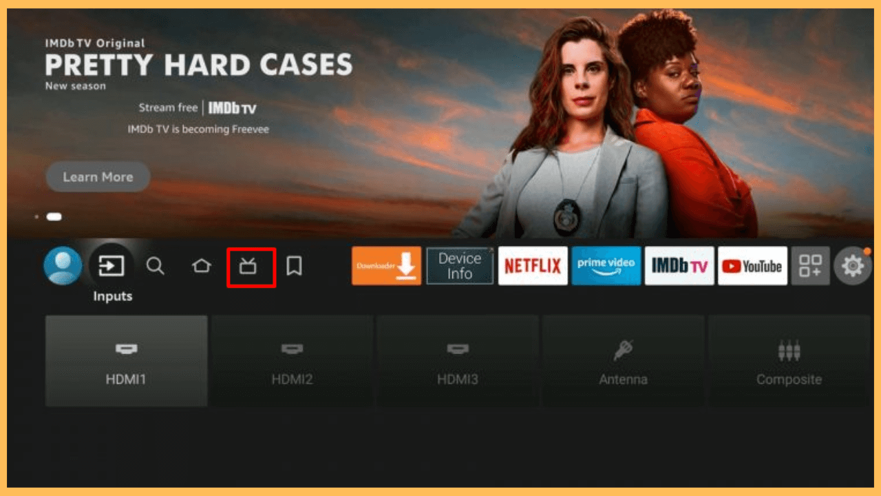 Firestick TV Guide - Go to Live tab